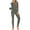 1-Gray, variant on Giftesty Women's Winter Warm Thermal Underwear Two Piece Set Solid Color Crew Neck Long Sleeve Slim Fit Base Layer Loungewear for Daily Home Wear