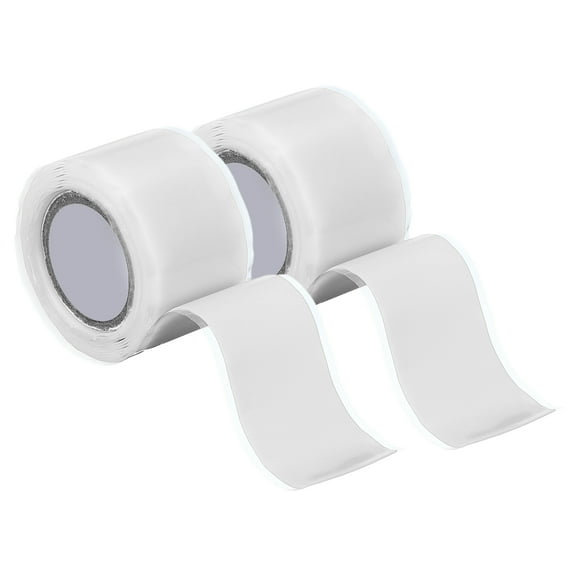 2 Pcs Self Fusing Silicone Tape, 1" x 5ft Silicone Sealing Tape Plumbing Pipe Repair Tape for Handles Plumb Hose Pipe Leaks, White