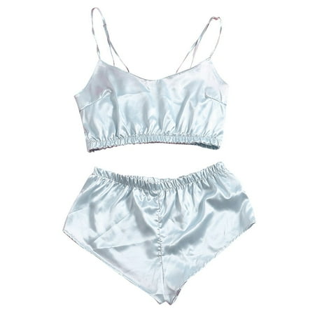 

Women s Sexy Sweetness Pajamas Sets Lace Trim Sleeveless Cami Tops Lingerie Shorts PJs Lounge Sets Sleepwear