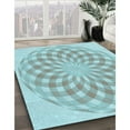 thumbnail image 2 of Ahgly Company Indoor Rectangle Patterned Tron Blue Area Rugs, 6' x 9', 2 of 6
