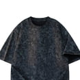 thumbnail image 5 of LEKWK Mens T Shirt Oversized Crewneck Acid Wash Graphic Tops Short Sleeve Speckle Print Drop Shoulder Loose Fit Tees Streetwear Casual Tops Black XXL, 5 of 5