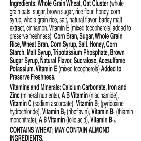 Fiber One Cereal, Honey Clusters, with Whole Grain and Real Honey, 14.25 oz