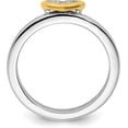 thumbnail image 2 of Solid Sterling Silver Stackable Expressions Gold-plated Heart w/Diamond Ring - Ring Size 6.0 Natural Diamonds, 2 of 8