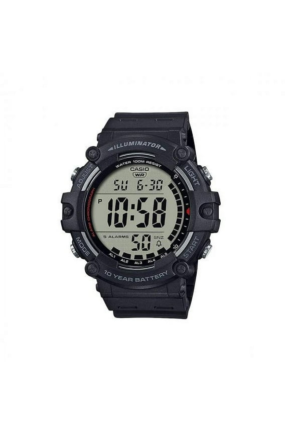 Men's Digital Black Resin Band Watch AE1500WH-1A
