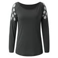thumbnail image 3 of Enwejyy Women Hollow Solid Color Jewish Drilling Technology Top T-Shirts, 3 of 3