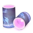 thumbnail image 2 of Electronic Candle Light Combination 3x5In, 3x4In Flameless Candle Plastic Festive Decoration Party Christmas Decoration Blue Elk, 2 of 7