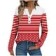 thumbnail image 2 of Ailaofu Womens Long Sleeve Tops Fall Button V Neck Graphic Shirts Dressy Casual Henley Tops Women Blouses, 2 of 5