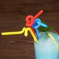 thumbnail image 4 of Foqnuq 100 Pack Colorful Disposable Art Straws - Food-Grade Plastic, Bendable Creative Straws for Milkshakes, Slushies, Coffee, Parties & Events, 4 of 9