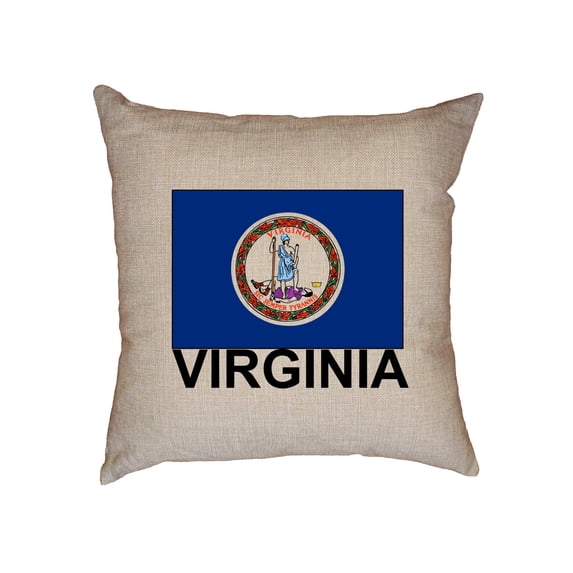 Virginia State Flag - Special Vintage Edition Decorative Linen Throw Cushion Pillow Case with Insert