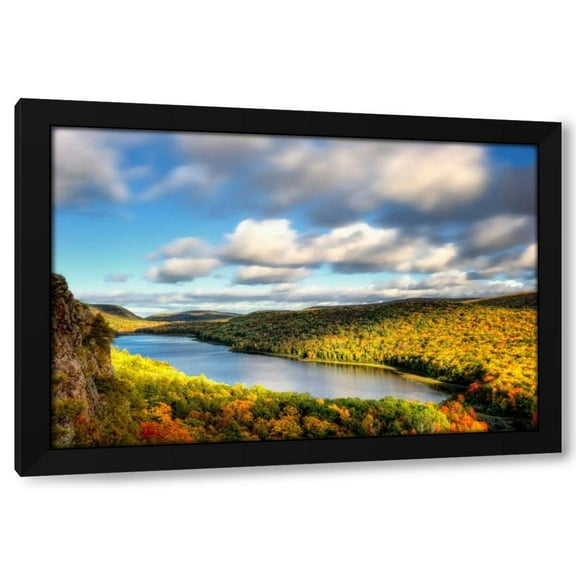 P.H. Burchett 14x11 Black Modern Wood Framed Wall Art Titled - Lake of the Clouds