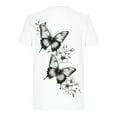 thumbnail image 4 of ZCFZJW Cute Butterfly Tops for Men Big and Tall Casual Summer Short Sleeve Oversized Crewneck Graphic T-Shirts Lightweight Pullovers White XXXL, 4 of 5
