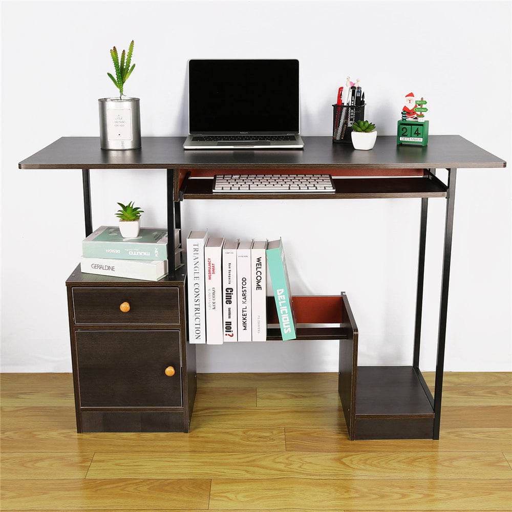 Computer Desk  Laptop Table Study Shelf Workstation Office Home w/Keyboard Tray 