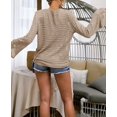 thumbnail image 3 of XINQIHANG Womens Boho Off Shoulder Sheer Crop Tops Bell Sleeve Flowy Oversized Crochet Ruched Pullover Sweaters, 3 of 4