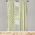 thumbnail image 4 of Ambesonne Birds Window Curtains, Shorebirds Animals Long Beaks, Each 28" W x 63" L, Pale Green Red, 4 of 4