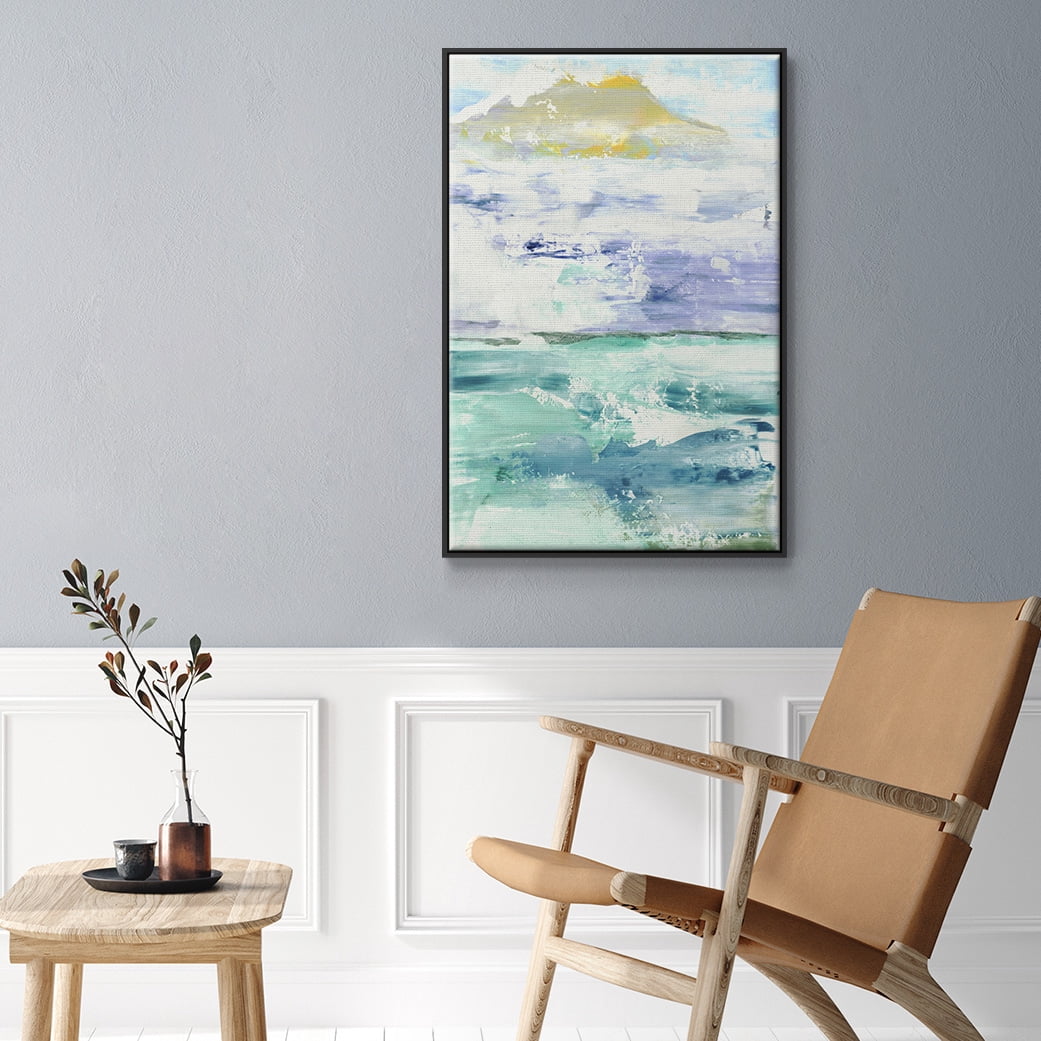 Fantasy Seascape Framed Premium Gallery Wrapped Canvas - Ready to Hang - 17 x 25 - Black Floating Frame