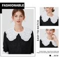 thumbnail image 4 of 2 piezas de cuello falso desmontable para mujer, cuello de químico medio, cuello de camisa de químico, cuello Peter Pan falso extraíble, cuello desmontable para mujeres y niñas, 4 of 5