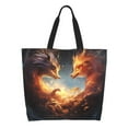 thumbnail image 1 of Balery Red And Gray Flame Fox Bolsa Tote Estilo Estético con Cremalleras, Bolsa de Hombro, Bolsa de Compras Grande y Plegable, 1 of 8