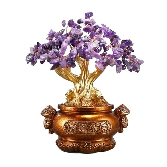 Money Crystal Tree, Gem Beads Chakra Tree, Office Desk Decor Spiritual Crystal Tree Ornament