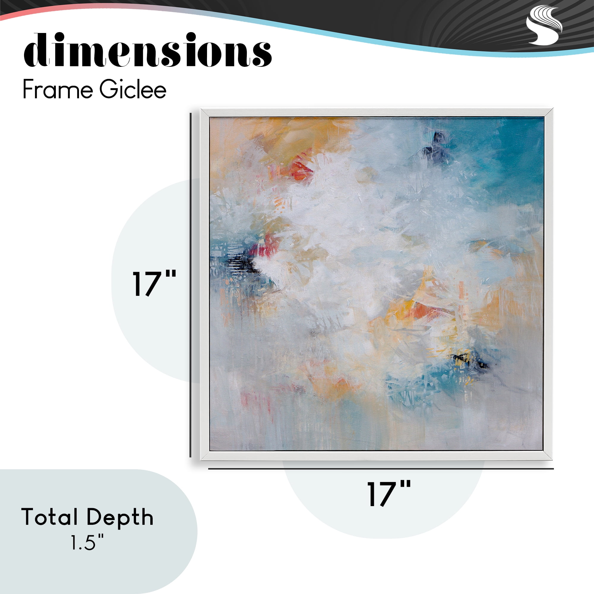 Veiled Dance Abstraction White Framed Giclee Art, design by Karen Hale