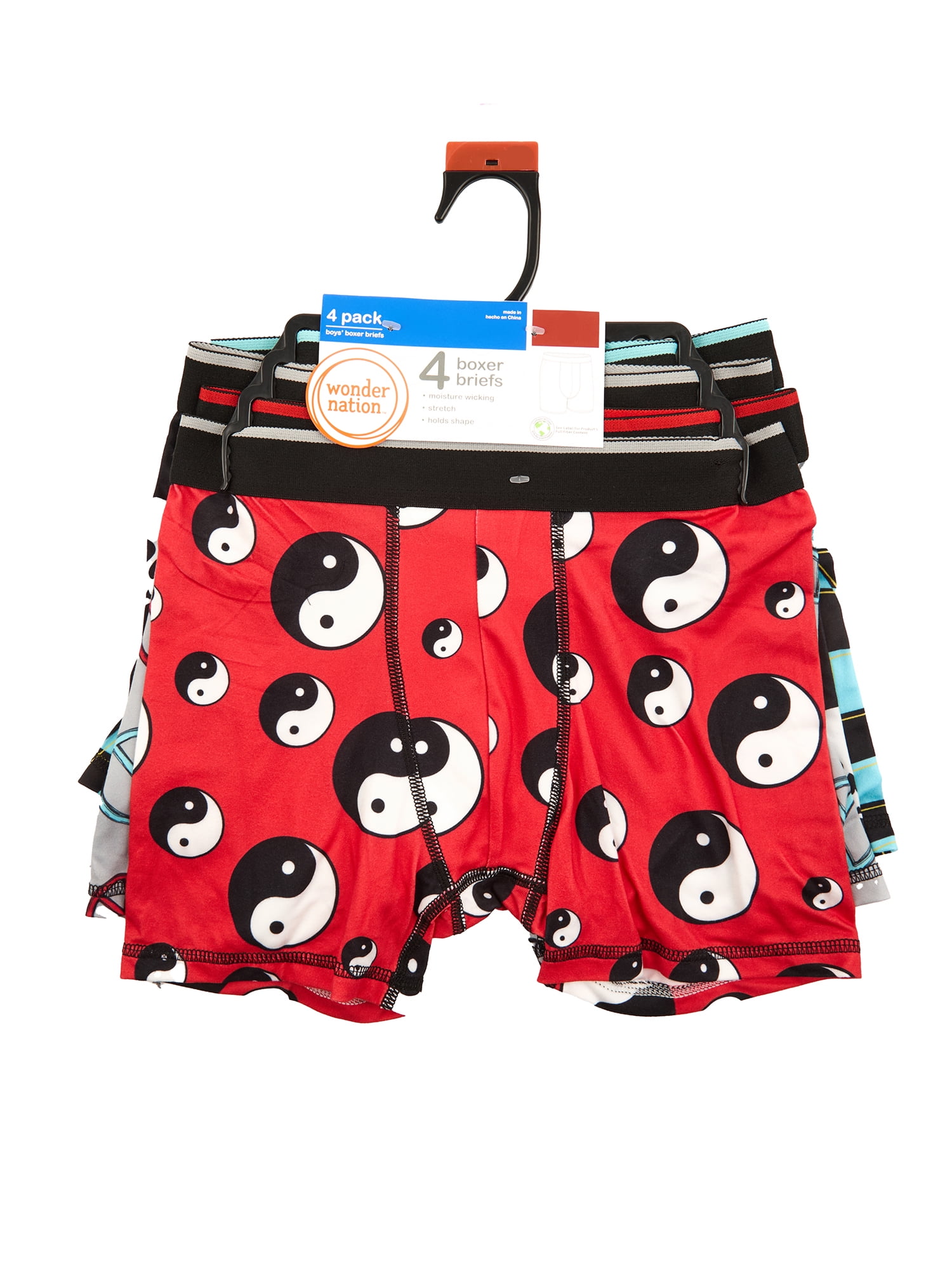 Wonder Nation Boys Boxer Brief Illusions Underwear, 4-Pack, Sizes S-XL