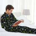 thumbnail image 5 of Bingfone Men's Pajama Set 2 Piece Loungewear PJs, Long Sleeve with Pajama Pants-Space Rockets, 5 of 7