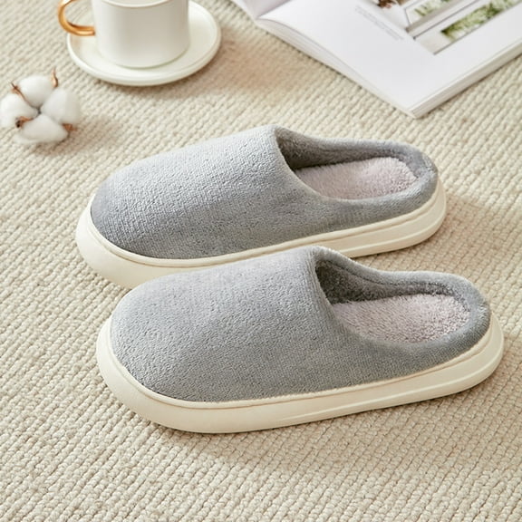 Aueoeo Womans Slippers, Women's Fuzzy House Slippers Comfy Memory Foam Bedroom Slippers Warm Slip on Light Shoes Outdoor Indoor