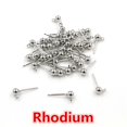 thumbnail image 1 of 50 unids/lote 3/4/5mm 6 colores Pin hallazgos Stud pendiente pines básicos tapones conector para DIY fabricación de joyas accesorios suministros Tan Jianjun unisex, 1 of 2