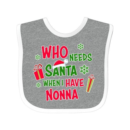 

Inktastic Who Needs Santa when I Have Nonna Gift Baby Boy or Baby Girl Bib