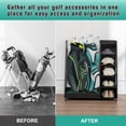 thumbnail image 6 of HUJHKIO Golf Bag Storage Organizer for Garage, Premium Wooden Golf Bags Rack with Wheels, Easy Assemble Golf Club Stand/Holder Suitable for Garage Home Simulator and Office, Black, 6 of 7