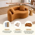 thumbnail image 4 of Aukfa 67" Small Sofa S-Curved Loveseat Couch Modular Sofa No Assembly, 2 Pillows, Chenille, Orange, 4 of 9