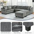 thumbnail image 6 of Harper & Bright Designs U-Shaped Sectional Sofa Couch Storage Ottomans, Chenille Upholstered Sectional Couch for Living Room, Dark Gray, 6 of 16