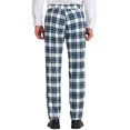 thumbnail image 3 of Unique Bargains Men's Plaid Slacks Regular Fit Flat Front Work Prom Checked Pants 32 Navy White, 3 of 6