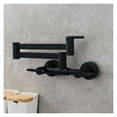 thumbnail image 4 of Black Foldable Kitchen Faucet Three Handles Sink Tap Rotate Folding Spout Brass Wall Mounted Hot Cold Mixer Wash Basin Taps, 4 of 7