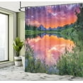 thumbnail image 4 of Ambesonne Nature Shower Curtain, Sunset Reflection River, 69"Wx84"L, Orange Green Purple, 4 of 4
