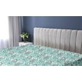 thumbnail image 5 of Ambesonne Ethnic Fitted Sheet, Traditional Chevron Pattern, Twin Size, Dark Seafoam Teal White, 5 of 5