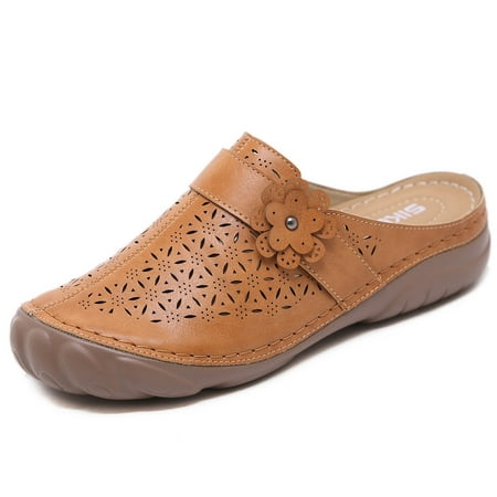 

Clogs for Women Summer Slip On Loafers Flats Vintage Comfort Backless Sandals Wide Fit Breathable Walking Shoes Outdoor