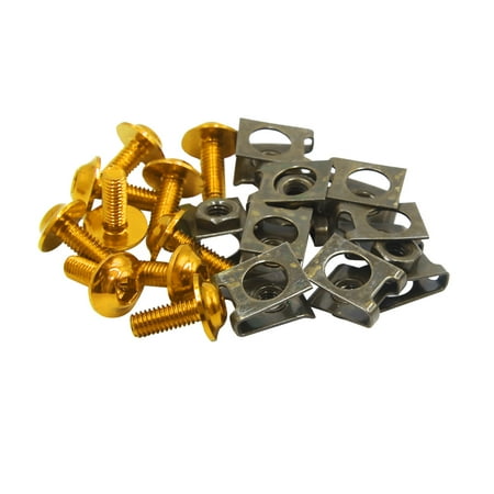 10pcs Metal M6 U Type Rivets Motorcycle Fasteners Clips W Gold