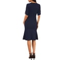 thumbnail image 3 of INSPIRE CHIC Women's Cocktail Dress Mermaid Beaded Sleeves Wedding Guest Formal Bodycon Midi Dresses M Dark Blue, 3 of 6