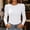 White, variant on IUYRTFE Women's Crew Neck Puff Shoulder Ribbed Knit Long Sleeve Top Slim Fit Casual Pullover Blouse
