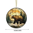 thumbnail image 6 of RKSTN Brown Bear Stained Glass Sunlight Catcher Colorful Window Hanging Acrylic Sign Hanging Red Decorations, 3.93", 6 of 6
