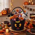 thumbnail image 4 of YOYTOO 3.6L Cute Halloween Basket for Kids, Cotton Rope Witch Hat Bat Candy Basket with Handle, Halloween Party Decorations, Trick or Treat Basket Bins, Black, 4 of 10
