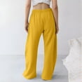 thumbnail image 4 of Stamzod Womens Wide Leg Sweatpants Solid Color Elastic Waist Baggy Pants with Pocket Casual Athletic Palazzo Pants for Women Yellow M, 4 of 9