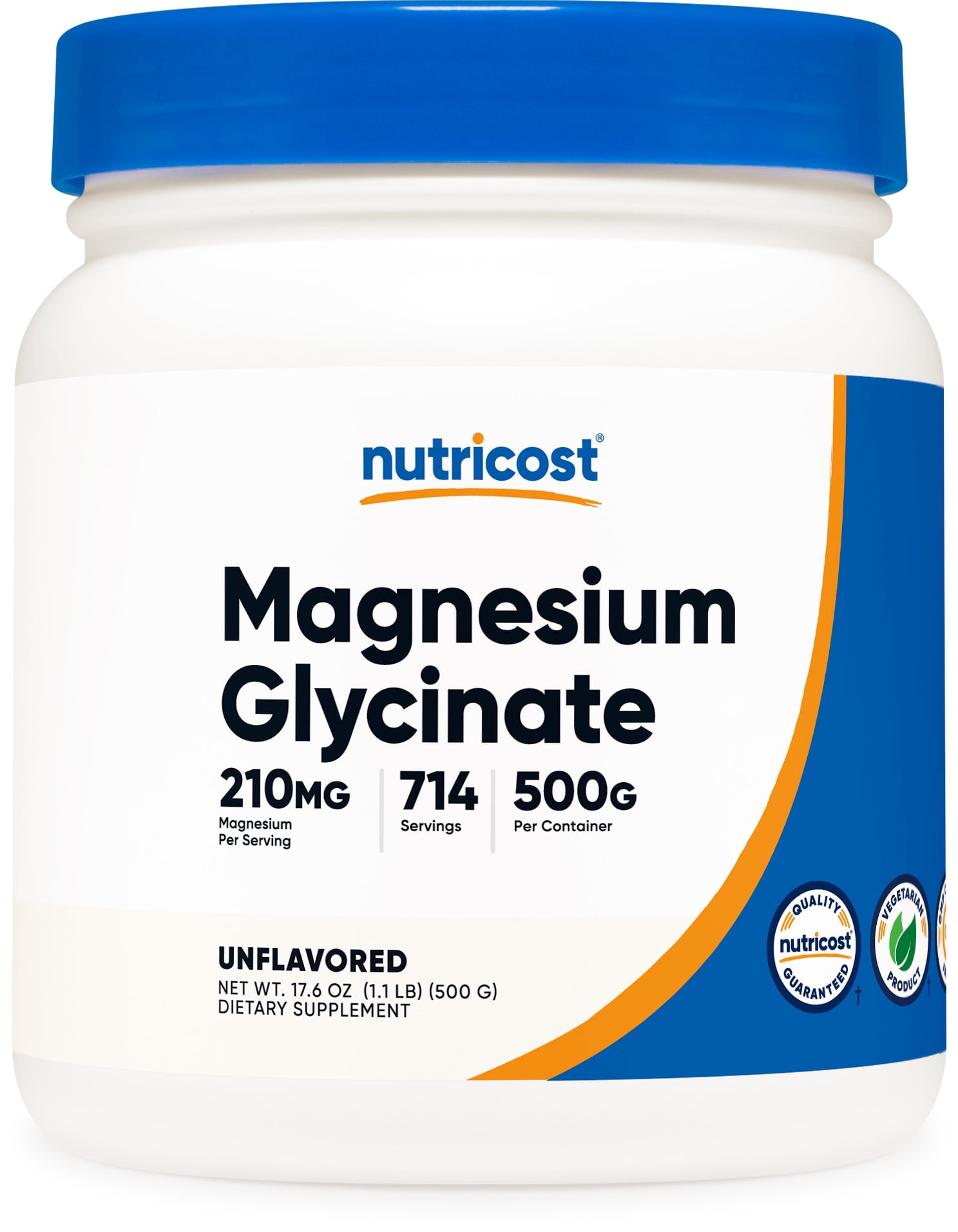 Nutricost Magnesium Glycinate Powder (500 Grams) Unflavored Supplement