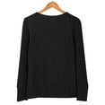 thumbnail image 5 of Bovemsi Women's Long Sleeve Tops Solid Color Round Neck Button Sleeved Loose T Shirt Long Sleeve Blouse, 5 of 8