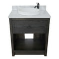 thumbnail image 6 of Bellaterra Home 31" Single vanity in Brown Ash finish top with White Carrara and round sink, 6 of 9