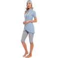 thumbnail image 1 of Maillot de Bain pour Femmes, Combinaison à Manches Courtes, Fermeture Éclair devant, 3 Pcs, 4TG, 1 of 5