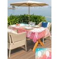 thumbnail image 6 of 60x84 Inch Outdoor Tablecloth with Umbrella Hole Zipper Rectangle Ocean Turtle Rectangular Tablecloths Waterproof Summer Gradient Coastal Waves Tropical Animal Patio Table Cloth Cover for Picnic, 6 of 8
