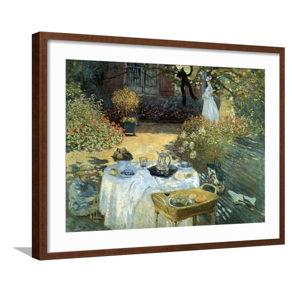 Art.com The Luncheon, 1876 Giclee Print by Claude Monet, Brown Frame Wall Art, 29" x 23"