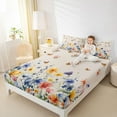 thumbnail image 4 of Feelyou Watercolor Groovy Flower Twin Sheet Sets, Butterfly Animal Bedding, 3pcs, 4 of 7