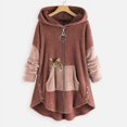 thumbnail image 5 of Suéter holgado y grande con capucha de terciopelo para mujer, moda de otoño, calidez y estilo, 5 of 5